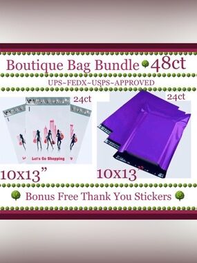 48pcs 10x13” Poly Mailer Bag Bundle⭐️🆕⭐️
⭐️BONUS⭐️48ct  Free Thank You Stickers